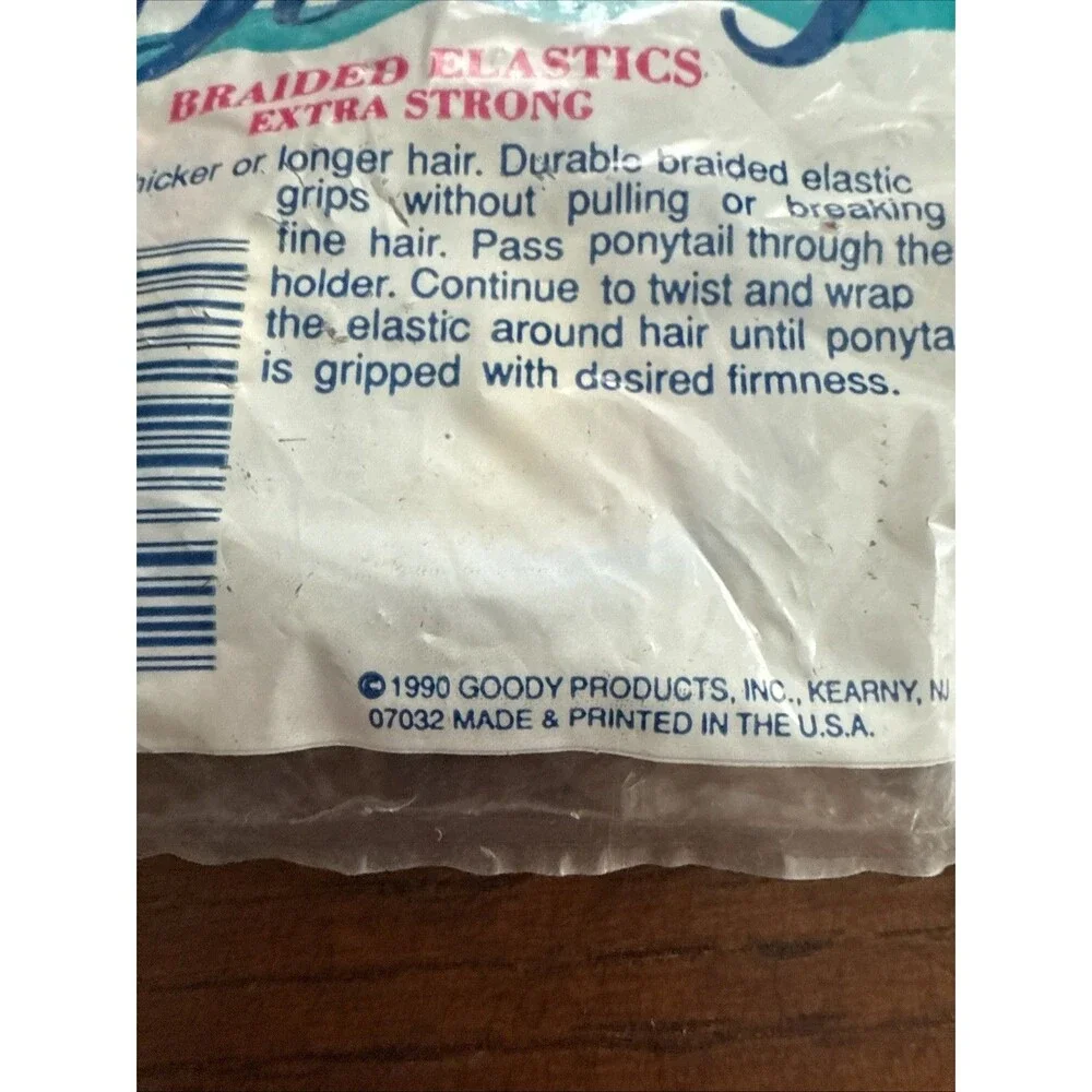 Goody 1990 USA Ponytail Holders Tinsel Woven 5684 USA Made Sealed Set Of 6